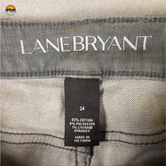Lane Bryant Skinny Jeans Gray Mid Rise Super Stretch Pockets Denim Women's 14 - Picture 9 of 12